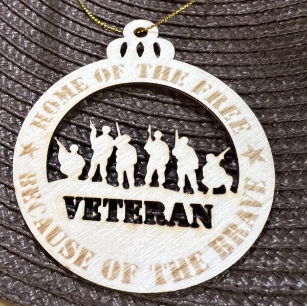 Veteran Salute Christmas Ornament