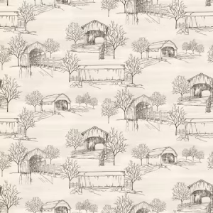 Covered Bridges in Fall Toile Cream