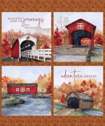 Covered Bridges in Fall 35 1/2in x 43in Pillow Panel