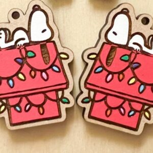 Snoopy Christmas Doghouse earrings